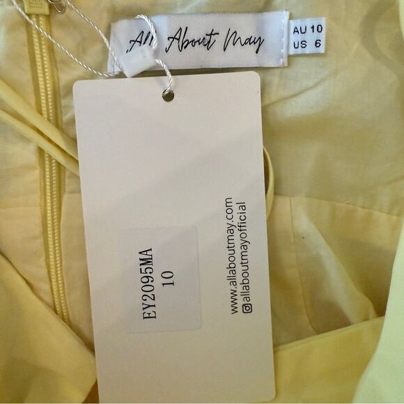 All About May Yellow Cutout Maxi Dress New - Picture 3 of 4